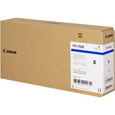 Canon PFI-706B Blue/Mėlyna plačiaformačio spausdintuvo rašalo kasetė, 700 ml