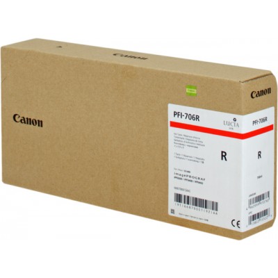 Canon PFI-706R Red/Raudona plačiaformačio spausdintuvo rašalo kasetė, 700 ml