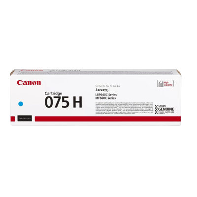 Canon 075H C Cyan/Mėlyna lazerinio spausdintuvo tonerio kasetė, didelės talpos, 2500 psl.