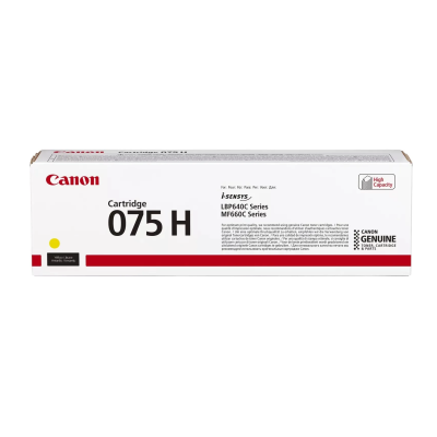 Canon 075H Y Yellow/Geltona lazerinio spausdintuvo tonerio kasetė, didelės talpos, 2500 psl.