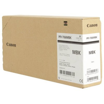 Canon PFI-706MBK Matte Black/Matinė juoda plačiaformačio spausdintuvo rašalo kasetė, 700 ml