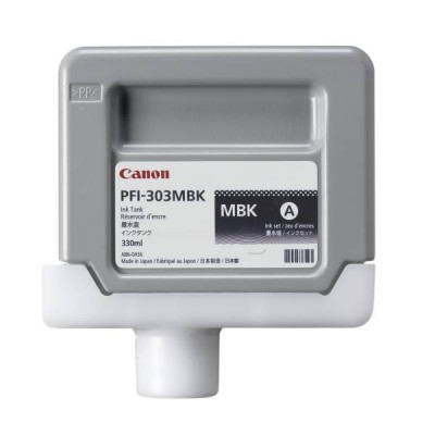 Canon PFI-303MBK Matte Black/Matinė juoda plačiaformačio spausdintuvo rašalo kasetė, 330 ml