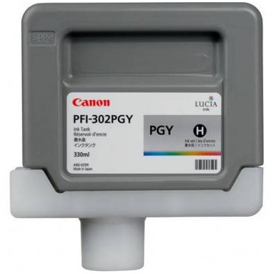 Canon PFI-302PGY Photo Gray/Foto pilka plačiaformačio spausdintuvo rašalo kasetė, 330 ml