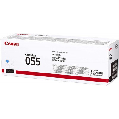 Canon 055 Cyan/Mėlyna lazerinio spausdintuvo tonerio kasetė, 2100 psl.