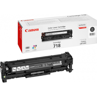 Canon 718BK Black/Juoda lazerinio spausdintuvo tonerio kasetė, 3400 psl.