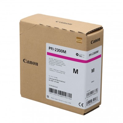 Canon PFI-2300M Magenta/Purpurinė plačiaformačio spausdintuvo rašalo kasetė, 330 ml