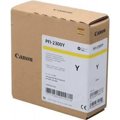 Canon PFI-2300Y Yellow/Geltona plačiaformačio spausdintuvo rašalo kasetė, 330 ml