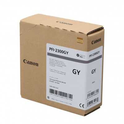 Canon PFI-2300GY Gray/Pilka plačiaformačio spausdintuvo rašalo kasetė, 330 ml