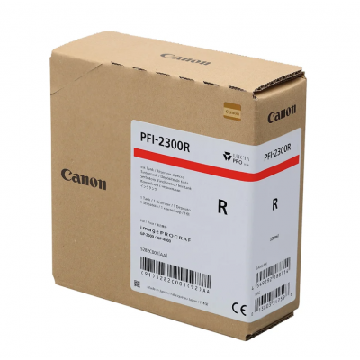 Canon PFI-2300R Red/Raudona plačiaformačio spausdintuvo rašalo kasetė, 330 ml