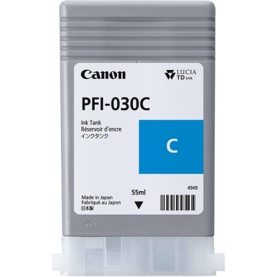 Canon PFI-030C Cyan/Žydra plačiaformačio spausdintuvo rašalo kasetė, 55 ml