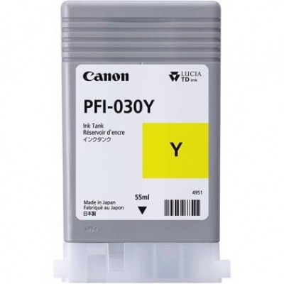 Canon PFI-030Y Yellow/Geltona plačiaformačio spausdintuvo rašalo kasetė, 55 ml