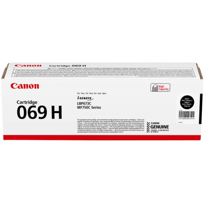 Canon 069H BK Black/Juoda lazerinio spausdintuvo tonerio kasetė, didelės talpos, 7600 psl.