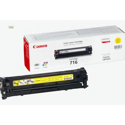 Canon 716Y Yellow/Geltona lazerinio spausdintuvo tonerio kasetė, 1500 psl.