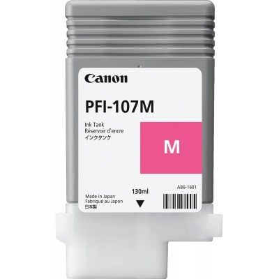 Canon PFI-107M Magenta/Purpurinė plačiaformačio spausdintuvo rašalo kasetė, 130 ml