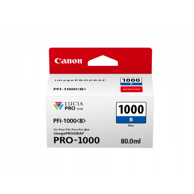 Canon PFI-1000B Blue/Mėlyna plačiaformačio spausdintuvo rašalo kasetė, 80 ml