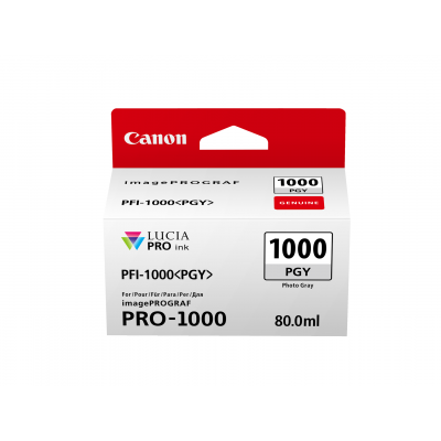 Canon PFI-1000PGY Photo Gray/Foto pilka plačiaformačio spausdintuvo rašalo kasetė, 80 ml