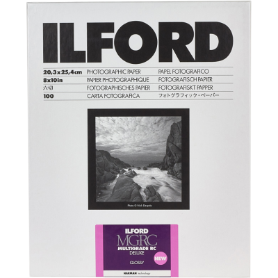 Ilford Multigrade RC Deluxe Glossy 20,3x25,4 cm nespalvotas foto popierius 190g/m², 100 vnt.