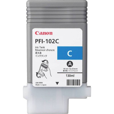 Canon PFI-102C Cyan/Žydra rašalinio spausdintuvo rašalo kasetė, 130 ml