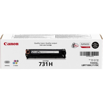 Canon 731H BK Black/Juoda lazerinio spausdintuvo tonerio kasetė, didelės talpos, 2400 psl.