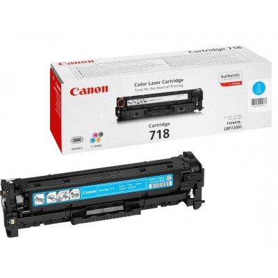 Canon 718C Cyan/Mėlyna lazerinio spausdintuvo tonerio kasetė, 2900 psl.