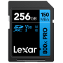 Lexar SDXC 800x Pro UHS-I cards, C10 (V30) U3, R150/W45, 256GB