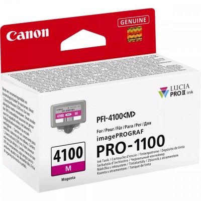 Canon PFI-4100M Magenta/Purpurinė plačiaformačio spausdintuvo rašalo kasetė, 80 ml