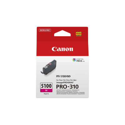 Canon PFI-5100M Magenta/Purpurinė rašalinio spausdintuvo rašalo kasetė, 14,4 ml