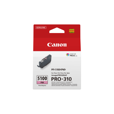 Canon PFI-5100PM Photo Magenta/Foto purpurinė rašalinio spausdintuvo rašalo kasetė, 14,4 ml