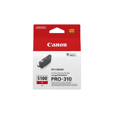 Canon PFI-5100R Red/Raudona rašalinio spausdintuvo rašalo kasetė, 14,4 ml