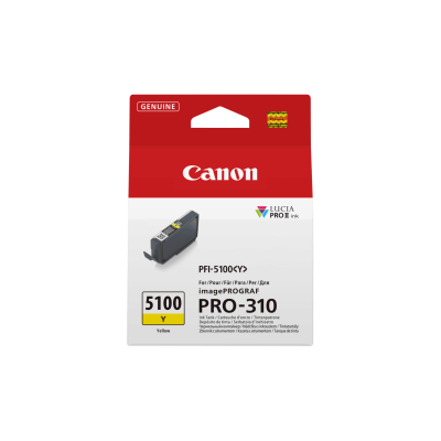 Canon PFI-5100Y Yellow/Geltona rašalinio spausdintuvo rašalo kasetė, 14,4 ml