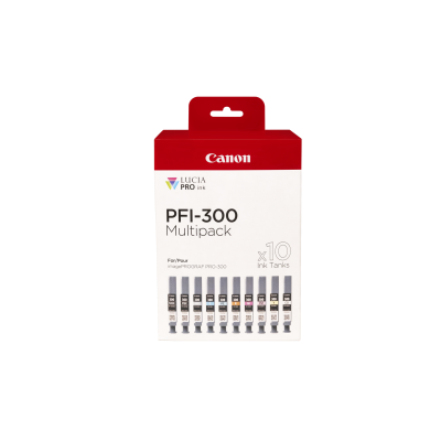 Canon PFI-300 MBK/PBK/C/M/Y/PC/PM/R/GY/CO Rašalo kasečių rinkinys, 10 spalvų