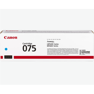 Canon 075H C Cyan/Mėlyna lazerinio spausdintuvo tonerio kasetė, didelės talpos, 2500 psl.
