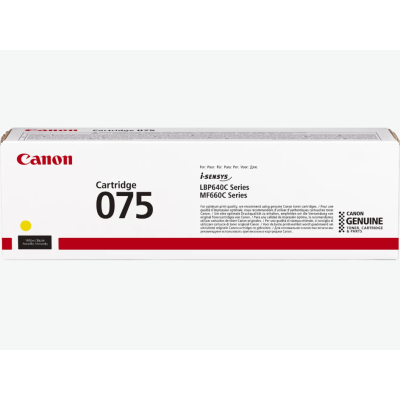 Canon 075H Y Yellow/Geltona lazerinio spausdintuvo tonerio kasetė, didelės talpos, 2500 psl.